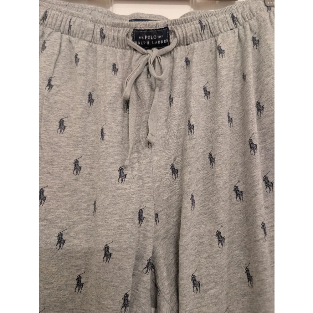 Polo Ralph Lauren Cotton All Over Pony Logo Sleepwear Joggers Pajama Pants M